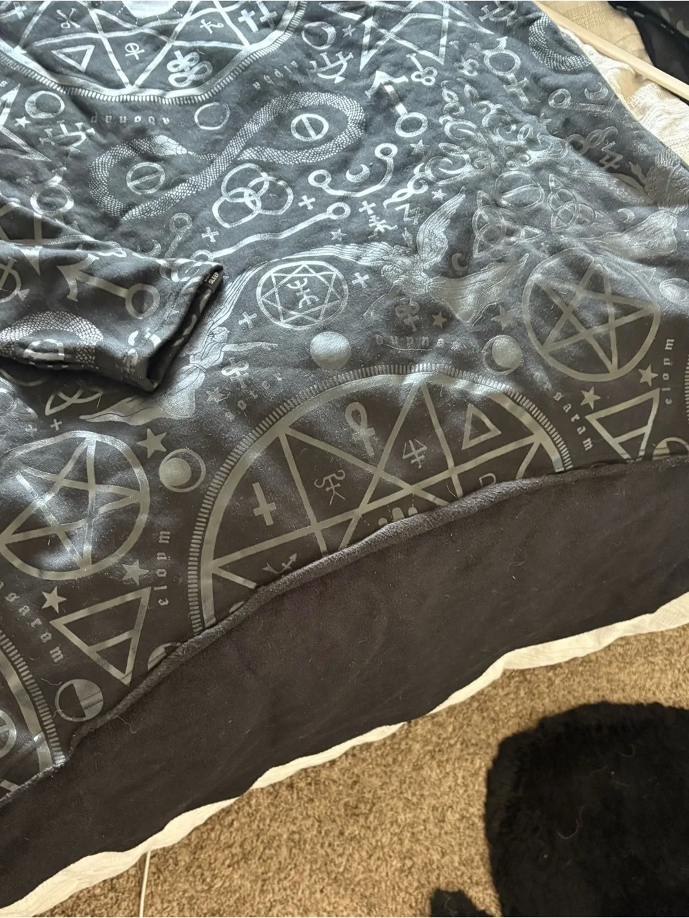 Killstar Black Matte & Gloss Occult Hooded Tunic - Picture 8 of 9